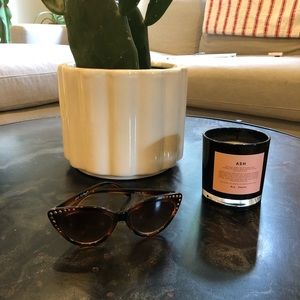 Tortoise Shell Studded Cat Eye Sunglasses